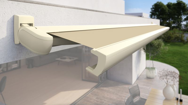 Cassette awning markilux MX-3 "special architecture edition", color pearl white.